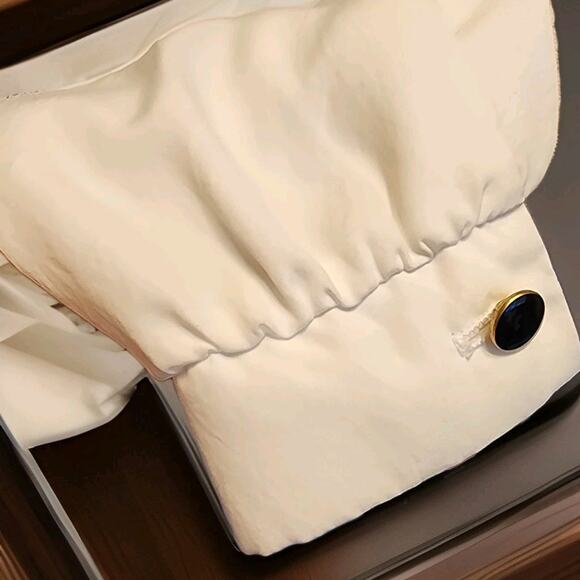 Vtg 80's Paris Star Brand Women Sz 10 Placket Embroided Paisley Hidden Buttons - Picture 8 of 11